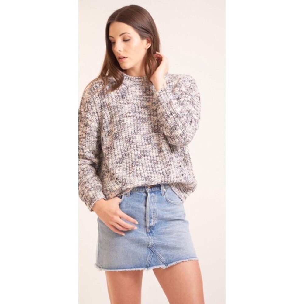 Rails Lux Kaleidoscope Chunky Knit Crew‎ Wool Blend Sweater Multicolor Women S